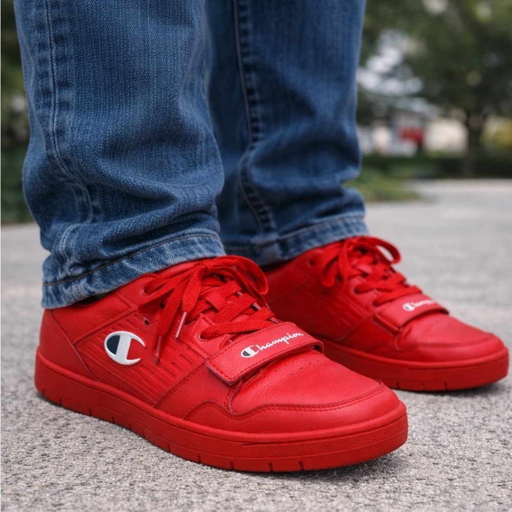 Champion 3 On 3 Low Sneakers Red | Boys Youth 9 (Fits Men’s 9)